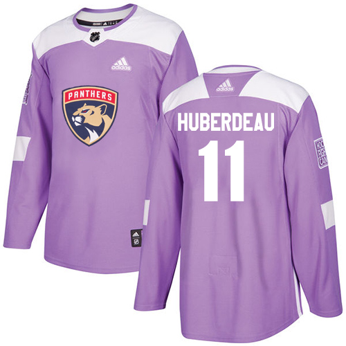 Adidas Panthers #11 Jonathan Huberdeau Purple Authentic Fights Cancer Stitched Youth NHL Jersey